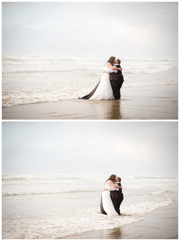 Oregon coast wedding photography of same sex couple