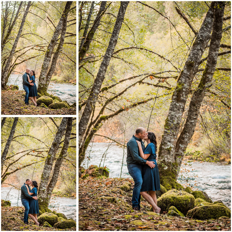 Engagement photos along the McKenzie River in Oregon