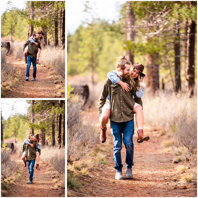 Engagement photos in Sunriver, Oregon along the Deschutes River