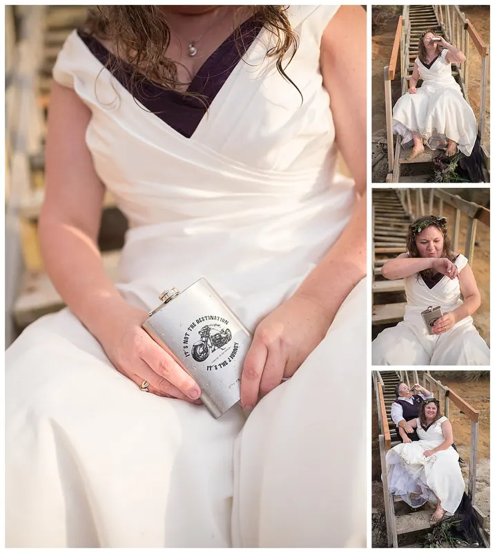 Oregon coast wedding photography of lesbian couple