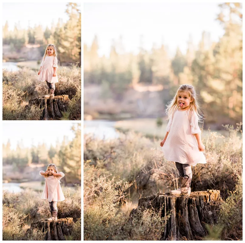 Bend, Oregon family photos taken along the Deschutes River in natural light
