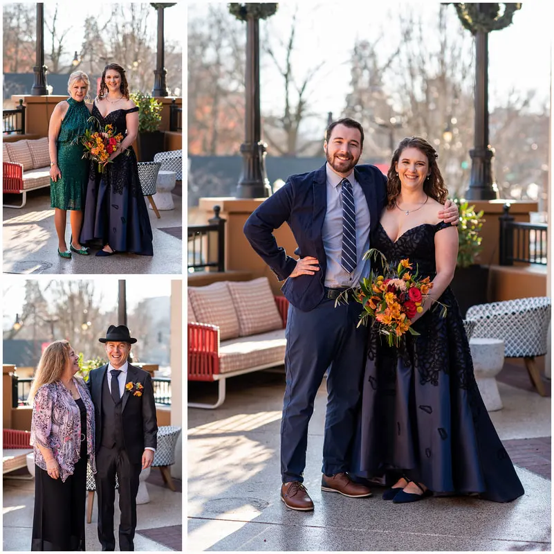 Family wedding photos at Inn at the 5th in Eugene, Oregon