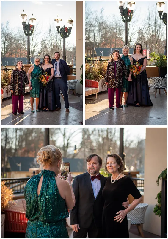 Family wedding photos at Inn at the 5th in Eugene, Oregon