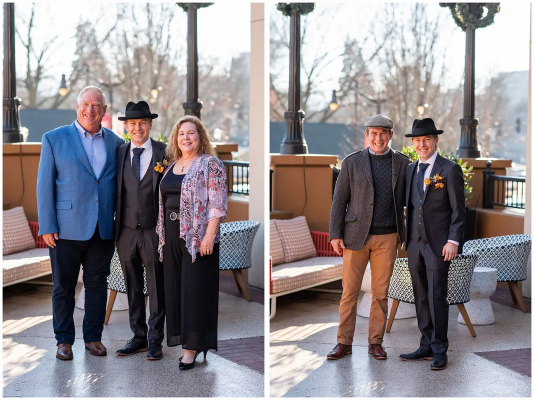 Family wedding photos at Inn at the 5th in Eugene, Oregon