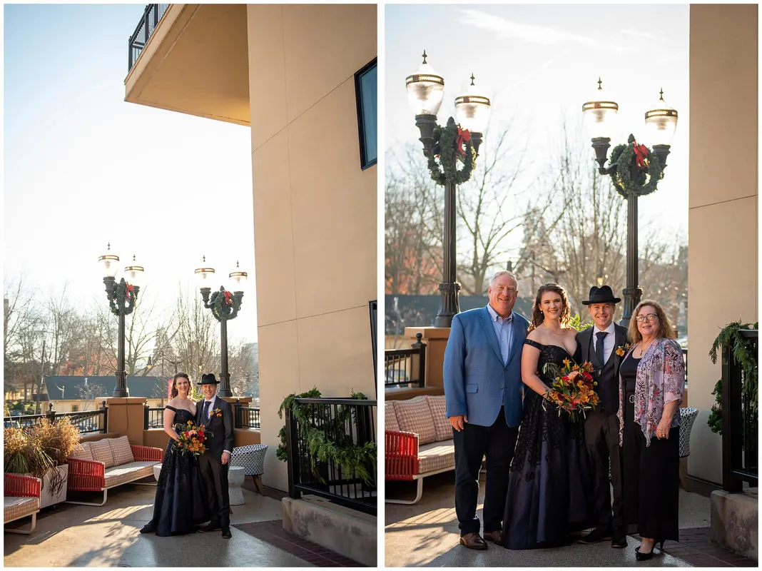 Family wedding photos at Inn at the 5th in Eugene, Oregon