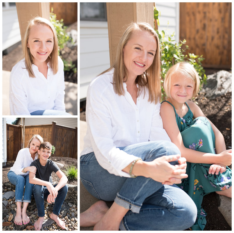 Family lifestyle photography in Eugene, Oregon with family outside in natural light.