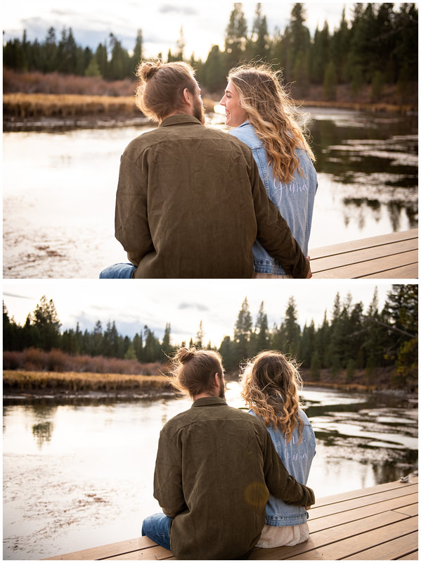 Engagement photos in Sunriver, Oregon along the Deschutes River